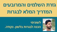 סרטוני וידאו: גזרת השלמים והמרובעים לבגרות בלשון