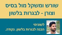 שיעורי וידאו בנושא שורש ומשקל מול בסיס וצורן לבגרות בלשון