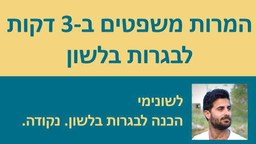 המרות משפטים בשלוש דקות!! הכנה לבגרות בלשון (תחביר)