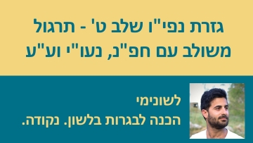 גזרת נפי''ו שלב ט' - המדריך המלא