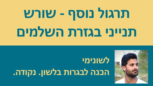 תרגול נוסף - שורש תנייני בגזרת השלמים!