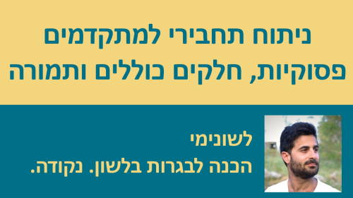 ניתוח תחבירי למתקדמים: פסוקיות, חלקים כוללים ותמורה