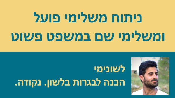 ניתוח משלימי פועל ומשלימי שם במשפט פשוט!